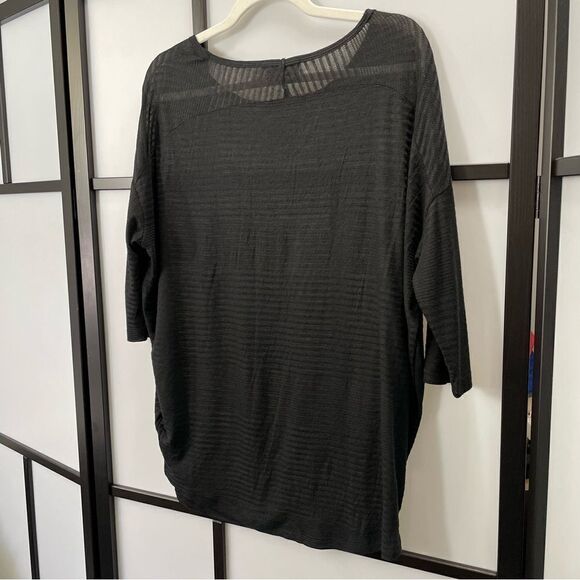 [m] Costa Blanca Sheer Black Subtle Striped Short Sleeve Tunic Women’s - Picture 6 of 12